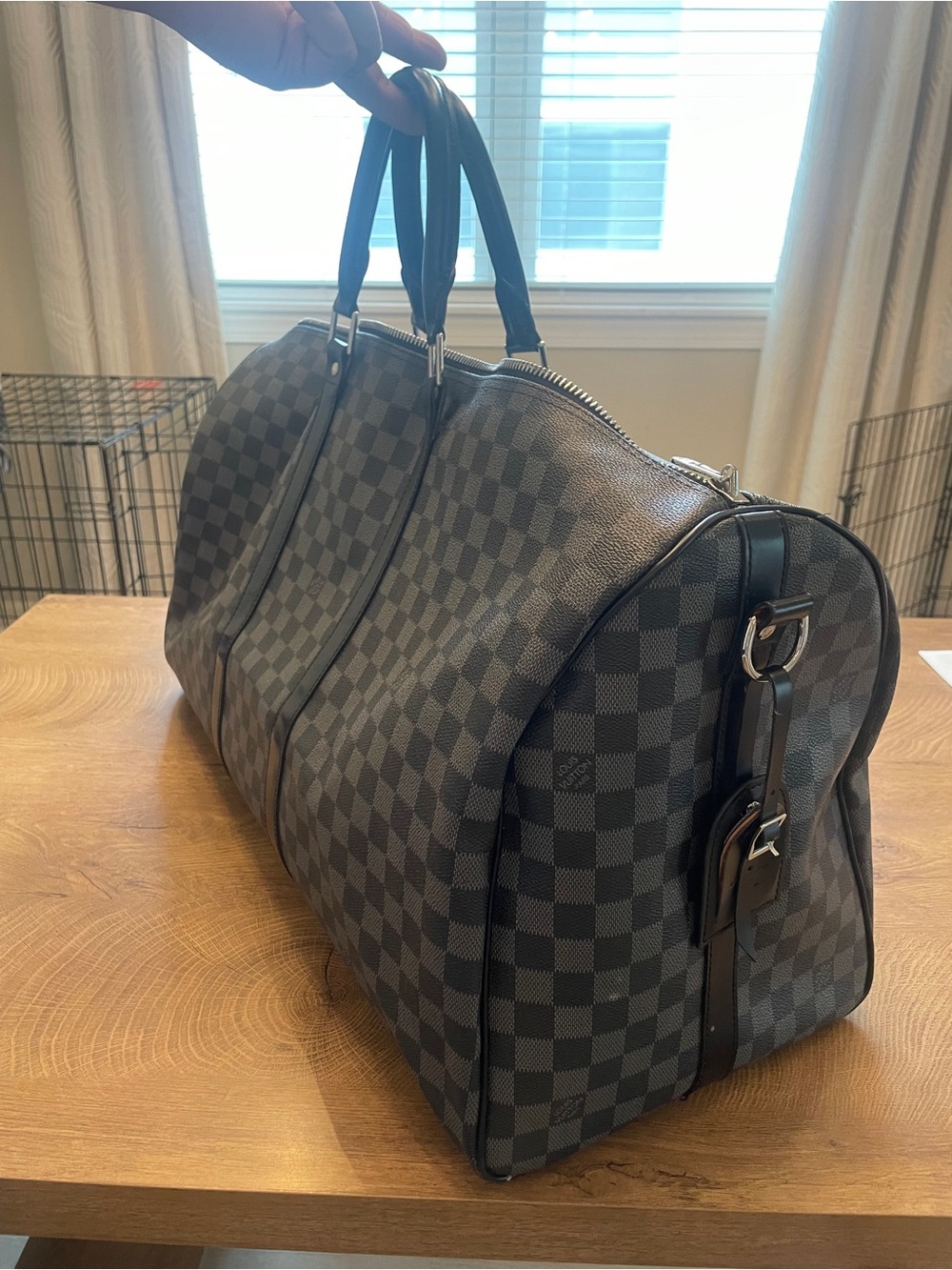 Classic Gray and black Checkerboard Weekender Bag